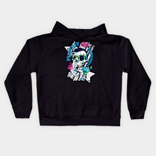 smoking skull Kids Hoodie